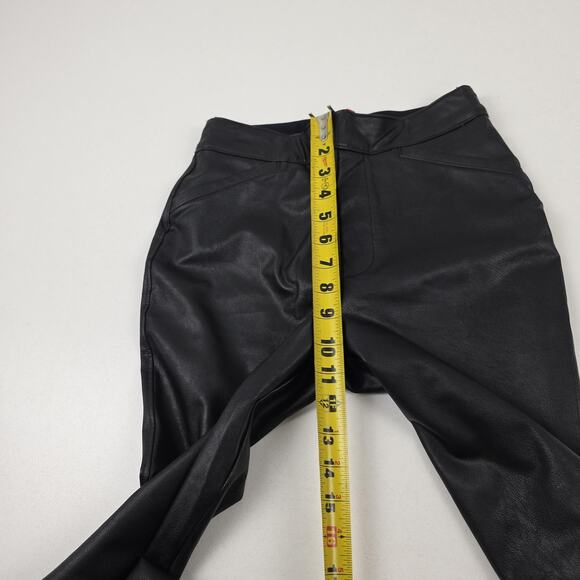 Spanx Pants Womens Small Black Flare Faux Leather‎ Pull On High Rise Stretch - Picture 11 of 13